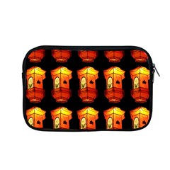 Paper Lanterns Pattern Background In Fiery Orange With A Black Background Apple Macbook Pro 13  Zipper Case