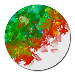 Digitally Painted Messy Paint Background Texture Round Mousepads by Simbadda