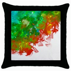 Digitally Painted Messy Paint Background Texture Throw Pillow Case (black) by Simbadda