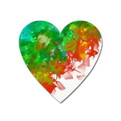 Digitally Painted Messy Paint Background Texture Heart Magnet by Simbadda