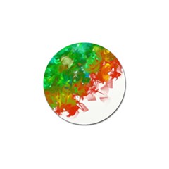 Digitally Painted Messy Paint Background Texture Golf Ball Marker by Simbadda