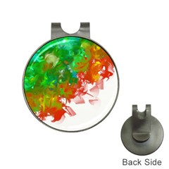 Digitally Painted Messy Paint Background Texture Hat Clips With Golf Markers by Simbadda