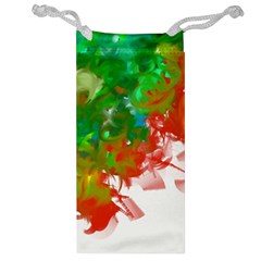 Digitally Painted Messy Paint Background Texture Jewelry Bag by Simbadda