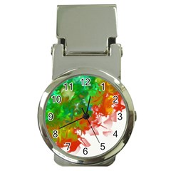 Digitally Painted Messy Paint Background Texture Money Clip Watches by Simbadda