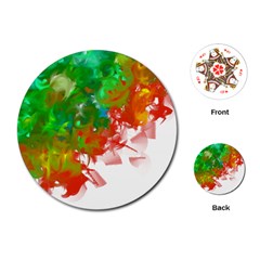 Digitally Painted Messy Paint Background Texture Playing Cards (round)  by Simbadda