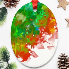 Digitally Painted Messy Paint Background Texture Oval Ornament (two Sides) by Simbadda