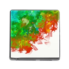 Digitally Painted Messy Paint Background Texture Memory Card Reader (square) by Simbadda