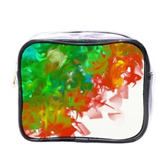 Digitally Painted Messy Paint Background Texture Mini Toiletries Bags by Simbadda