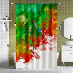 Digitally Painted Messy Paint Background Texture Shower Curtain 48  X 72  (small)  by Simbadda