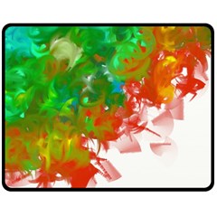 Digitally Painted Messy Paint Background Texture Double Sided Fleece Blanket (medium)  by Simbadda