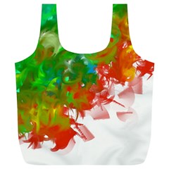 Digitally Painted Messy Paint Background Texture Full Print Recycle Bags (l)  by Simbadda