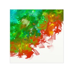 Digitally Painted Messy Paint Background Texture Small Satin Scarf (square) by Simbadda