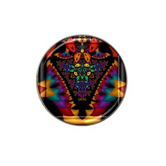 Symmetric Fractal Image In 3d Glass Frame Hat Clip Ball Marker (4 Pack) by Simbadda