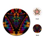 Symmetric Fractal Image In 3d Glass Frame Playing Cards (Round)  Front