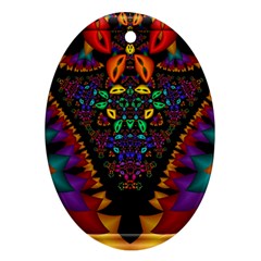 Symmetric Fractal Image In 3d Glass Frame Oval Ornament (two Sides) by Simbadda