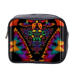 Symmetric Fractal Image In 3d Glass Frame Mini Toiletries Bag 2-Side