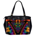 Symmetric Fractal Image In 3d Glass Frame Office Handbags (2 Sides)  Back