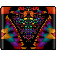 Symmetric Fractal Image In 3d Glass Frame Fleece Blanket (Medium) 