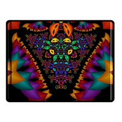 Symmetric Fractal Image In 3d Glass Frame Fleece Blanket (Small)