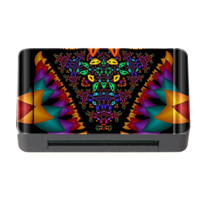 Symmetric Fractal Image In 3d Glass Frame Memory Card Reader with CF