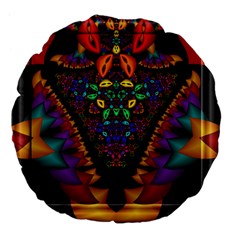 Symmetric Fractal Image In 3d Glass Frame Large 18  Premium Flano Round Cushions by Simbadda