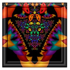 Symmetric Fractal Image In 3d Glass Frame Large Satin Scarf (square) by Simbadda