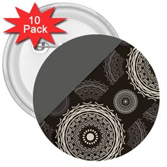 Abstract Mandala Background Pattern 3  Buttons (10 Pack)  by Simbadda