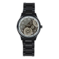 Abstract Mandala Background Pattern Stainless Steel Round Watch by Simbadda