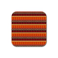 Abstract Lines Seamless Pattern Rubber Square Coaster (4 Pack)  by Simbadda