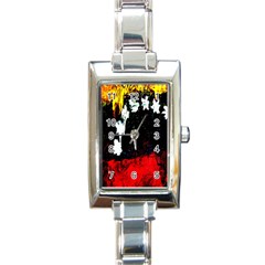 Grunge Abstract In Dark Rectangle Italian Charm Watch by Simbadda