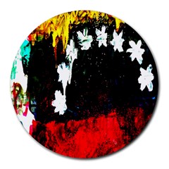 Grunge Abstract In Dark Round Mousepads by Simbadda