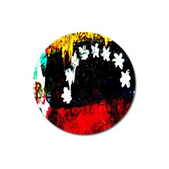 Grunge Abstract In Dark Magnet 3  (round) by Simbadda