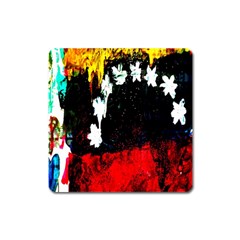 Grunge Abstract In Dark Square Magnet by Simbadda