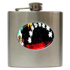 Grunge Abstract In Dark Hip Flask (6 Oz) by Simbadda