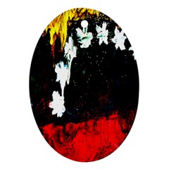 Grunge Abstract In Dark Oval Ornament (two Sides) by Simbadda