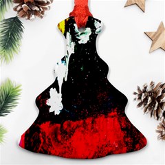 Grunge Abstract In Dark Christmas Tree Ornament (two Sides) by Simbadda