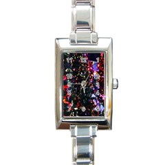 Lit Christmas Trees Prelit Creating A Colorful Pattern Rectangle Italian Charm Watch by Simbadda