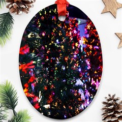 Lit Christmas Trees Prelit Creating A Colorful Pattern Ornament (Oval)