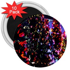 Lit Christmas Trees Prelit Creating A Colorful Pattern 3  Magnets (10 pack) 