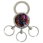 Lit Christmas Trees Prelit Creating A Colorful Pattern 3-Ring Key Chains Front