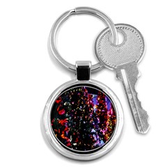 Lit Christmas Trees Prelit Creating A Colorful Pattern Key Chains (Round) 