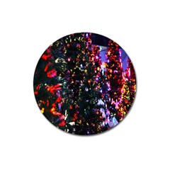 Lit Christmas Trees Prelit Creating A Colorful Pattern Magnet 3  (Round)