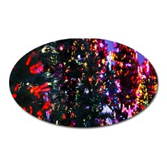 Lit Christmas Trees Prelit Creating A Colorful Pattern Oval Magnet