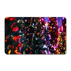 Lit Christmas Trees Prelit Creating A Colorful Pattern Magnet (Rectangular)