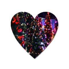 Lit Christmas Trees Prelit Creating A Colorful Pattern Heart Magnet