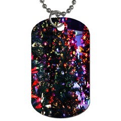 Lit Christmas Trees Prelit Creating A Colorful Pattern Dog Tag (One Side)