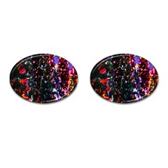 Lit Christmas Trees Prelit Creating A Colorful Pattern Cufflinks (Oval)