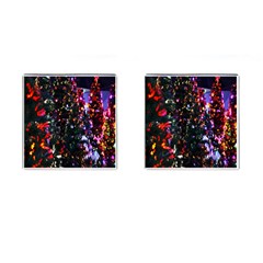 Lit Christmas Trees Prelit Creating A Colorful Pattern Cufflinks (Square)