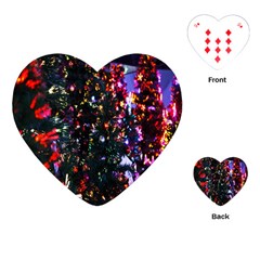 Lit Christmas Trees Prelit Creating A Colorful Pattern Playing Cards (Heart) 