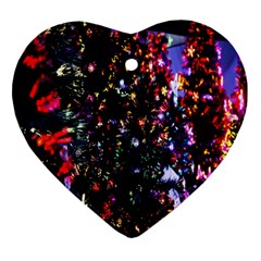 Lit Christmas Trees Prelit Creating A Colorful Pattern Heart Ornament (Two Sides)